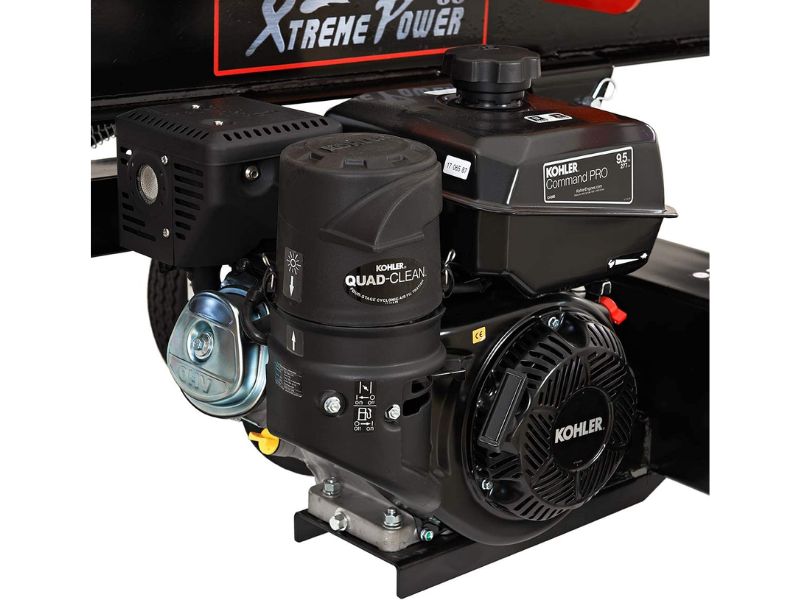 Motor Kohler de alto rendimiento y bajo consumo de combustible: cuando se trata de motores pequeños, no hay nombres mejores que Kohler. Es por eso que pusimos un motor Kohler SH265 6.5HP en nuestro partidor de troncos. Este motor tiene un gran impacto y tiene una función exclusiva de ralentí que ahorra combustible y reduce el ruido mientras carga el siguiente tronco.