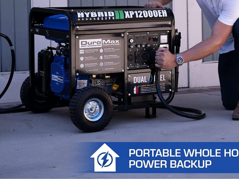 Generador dual a gasolina y gas propano de 12000 Watts - 12 Kw de DuroMax XP12000EH