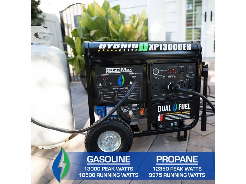 Generador portátil de 13000 vatios, alimentado por gasolina,  retroceso/arranque eléctrico, salidas de carga de 12 V-8.3 A, respaldo para  el hogar y