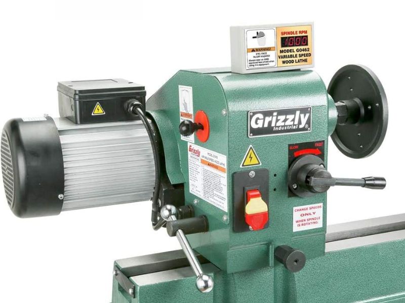 torno para madera de 16" x 46" con dro-lectura digital-torno para taller de carpinteria grizzly g0462