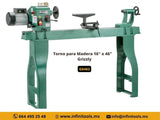 torno para madera de 16" x 46" con dro-lectura digital-torno para taller de carpinteria grizzly g0462